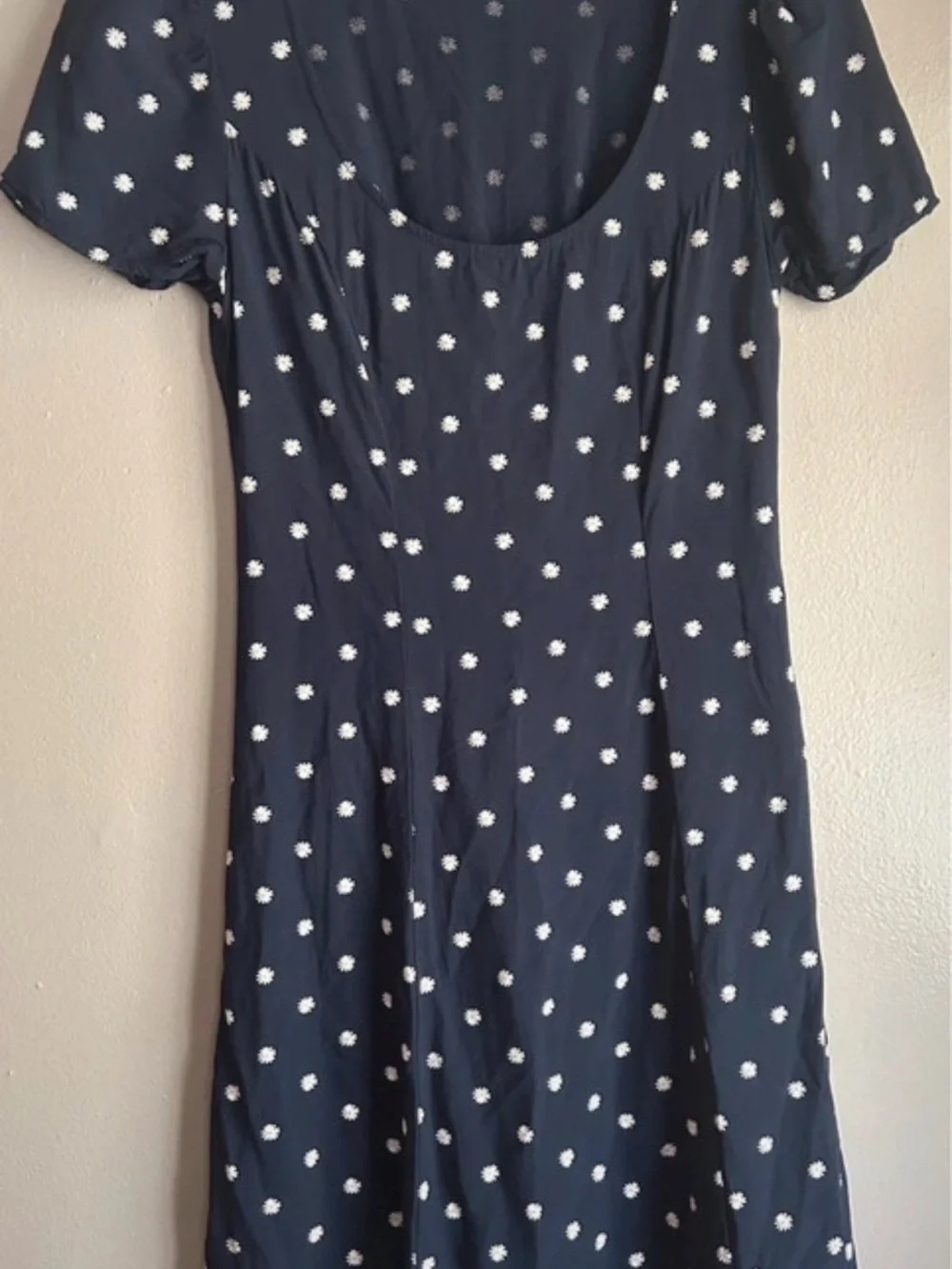Old Navy Navy Blue Daisy Scoop Neck Midi Dress